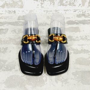 Jeffrey Campbell Black and Gold Sandals